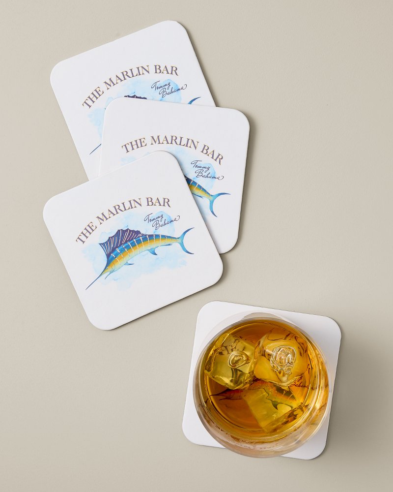 Marlin Bar Paper Coasters - Set of 4