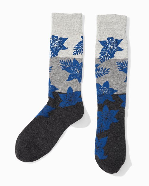 Hawaiian Flower Stripe Socks