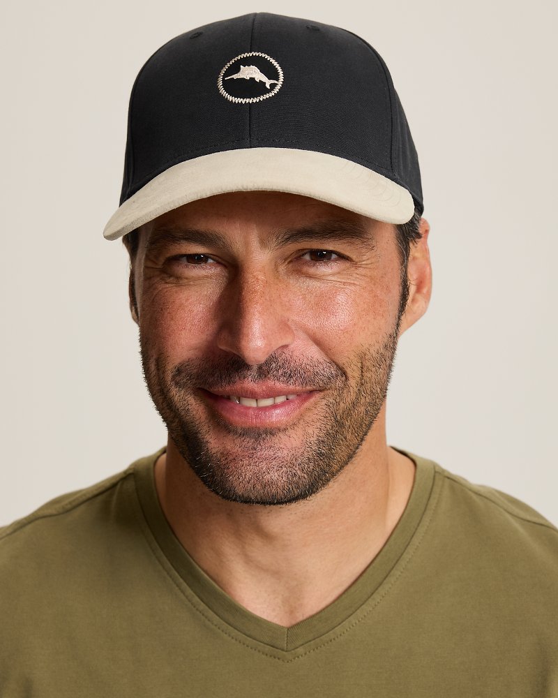Twill Faux Suede Marlin Cap