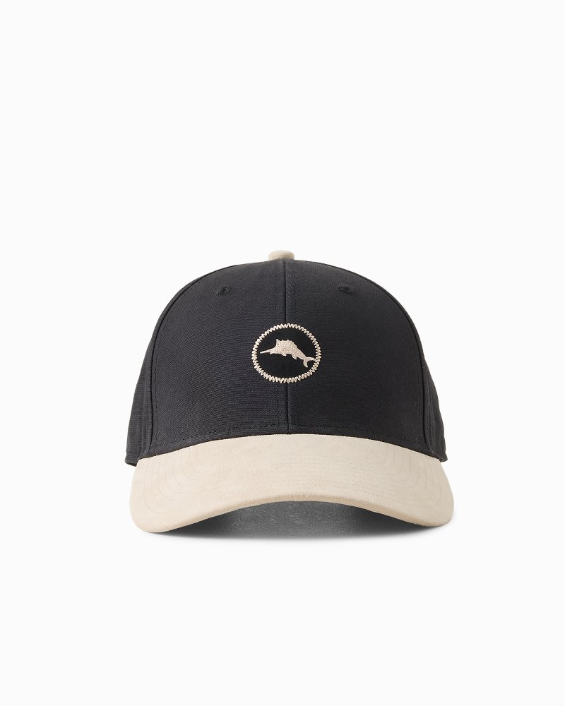 Twill Faux Suede Marlin Cap