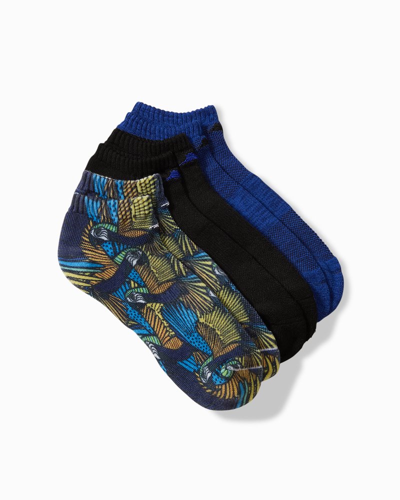 IslandZone Parrot Blues Athletic Socks - 3 Pack