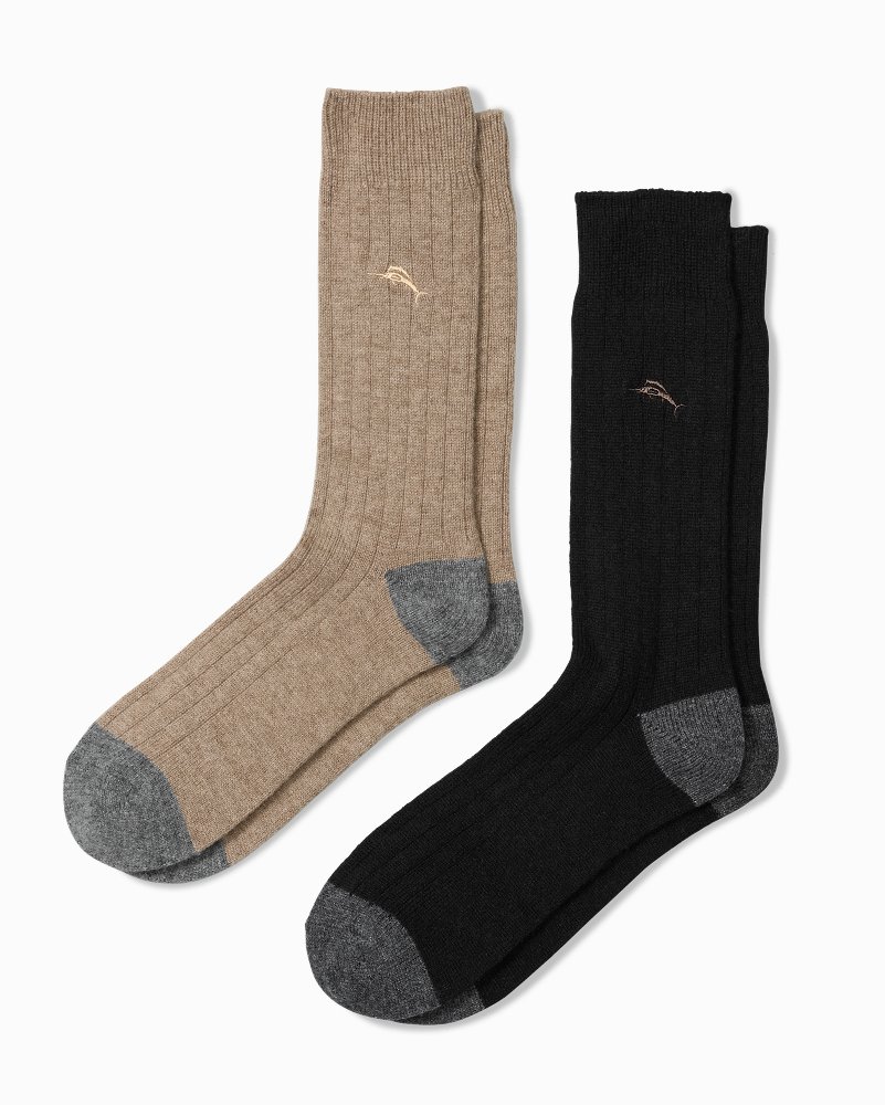 Cashmere-Blend Rib Socks - 2-Pack