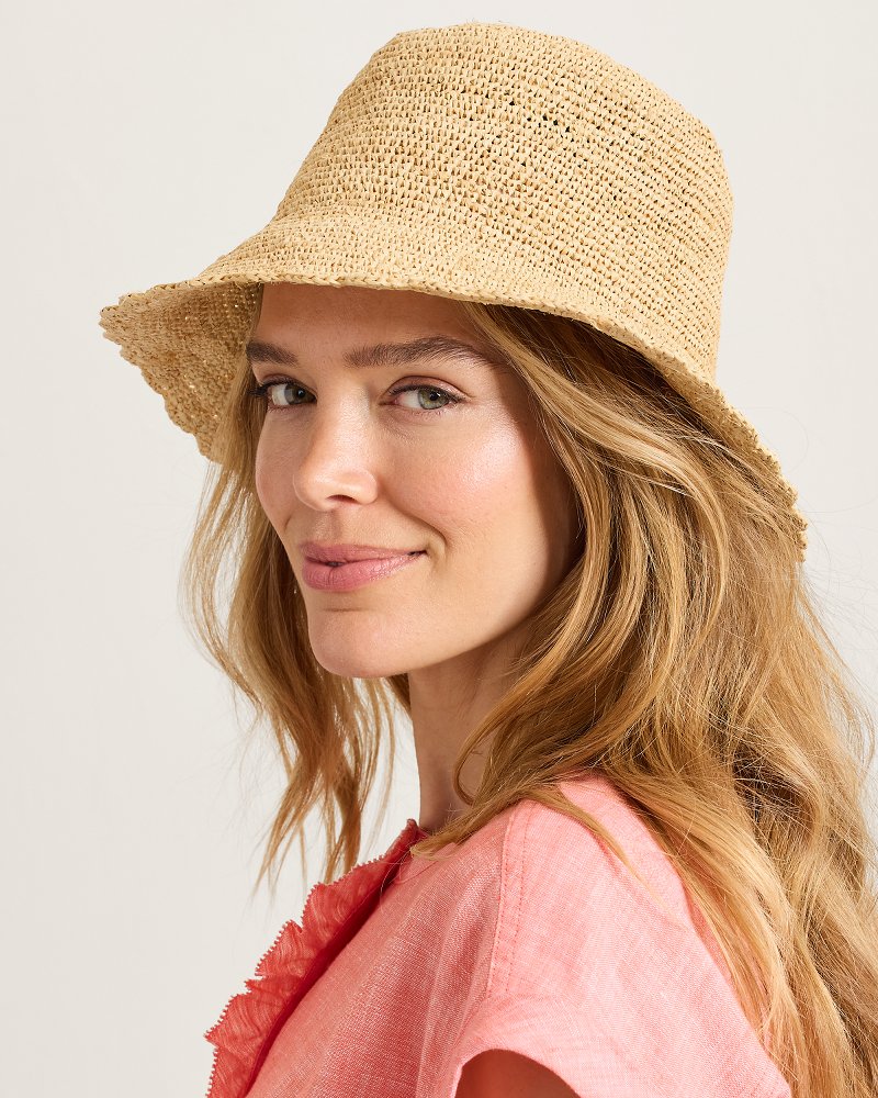 Sand Dollar Raffia Bucket Hat