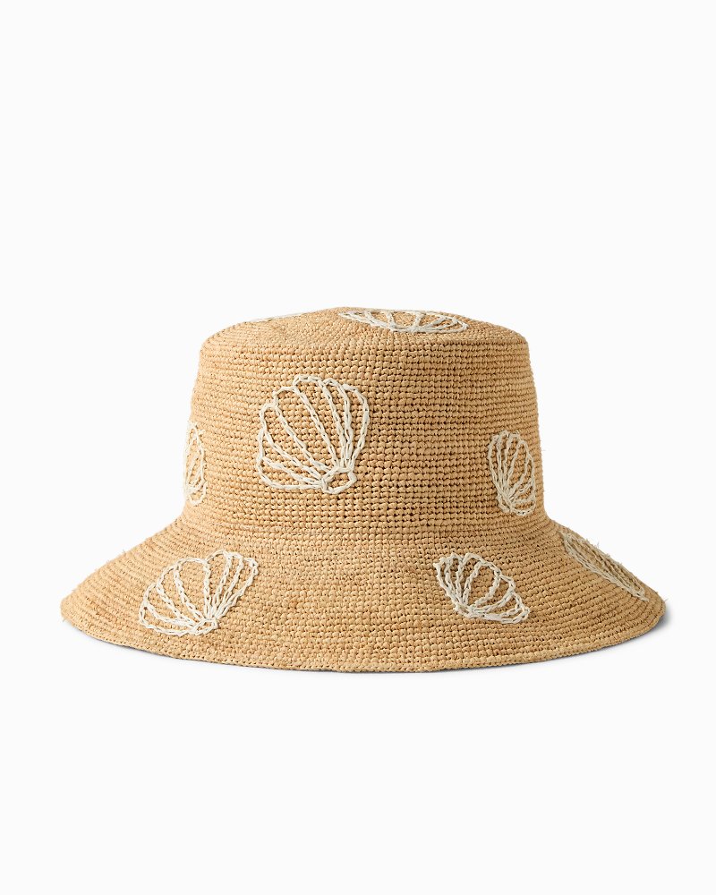 Shell Raffia Bucket Hat