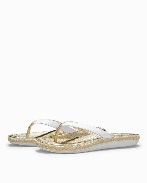 Relaxology® Ionna Leather Flip Flops