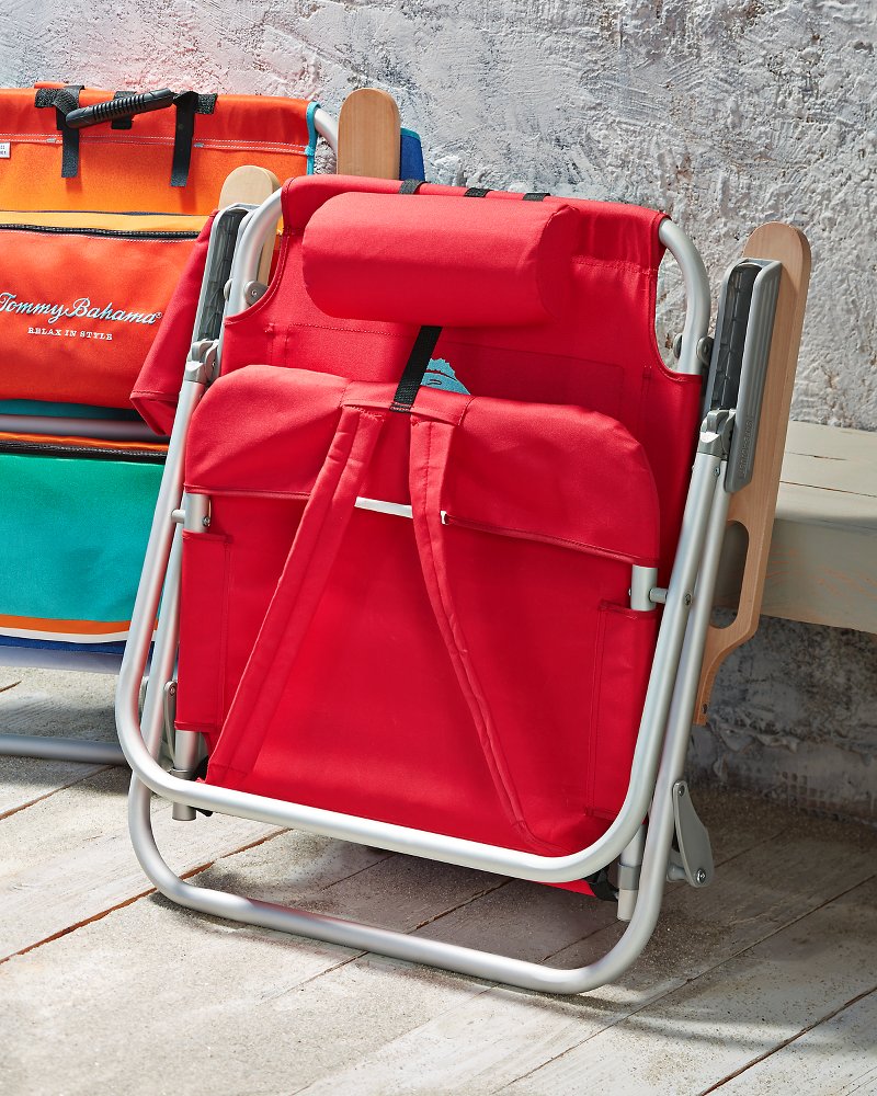 Red Deluxe Backpack Beach Chair