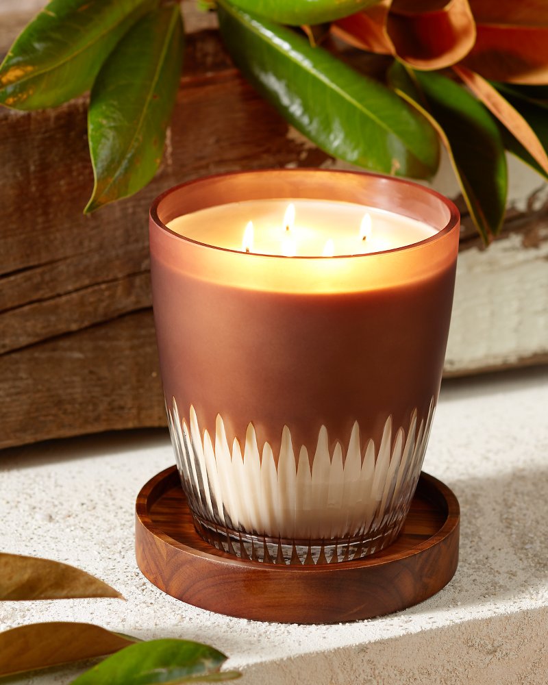 Large 4-Wick Poured Glass Candle