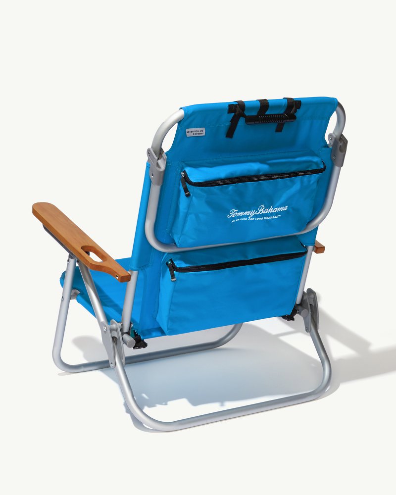 Solid Blue Deluxe Backpack Beach Chair