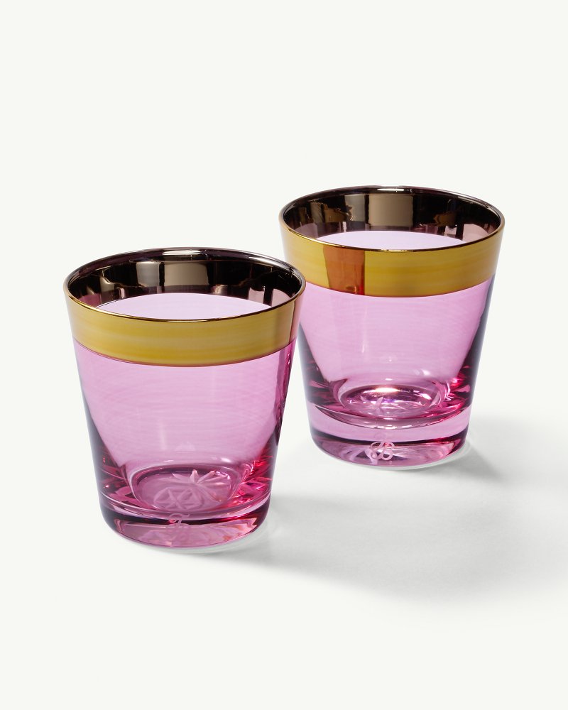 Gold rim glass cups (2)