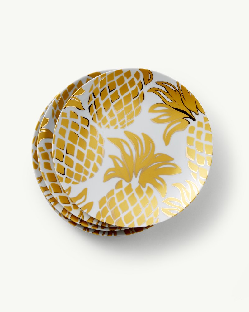 Pineapple Porcelain Salad Plates - Set of 4