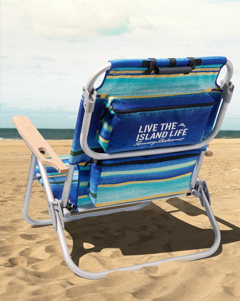 Blue Stripe Deluxe Backpack Beach Chair
