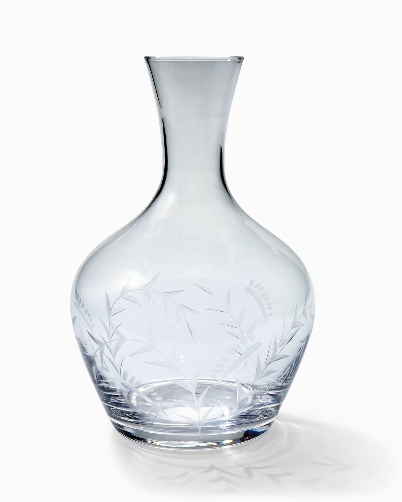 Etched Fronds Glass Decanter