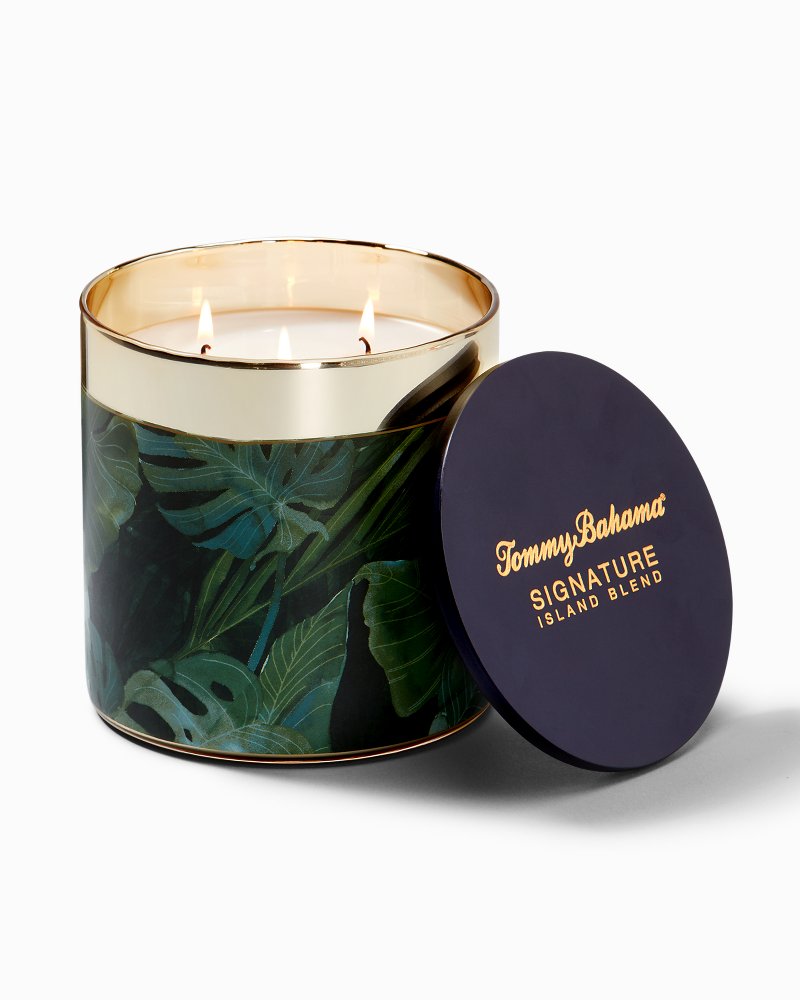 Island Blend Villa Fronds Round Candle