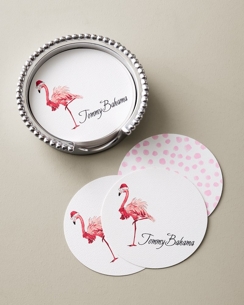 Flamingo Beaded Coaster Set