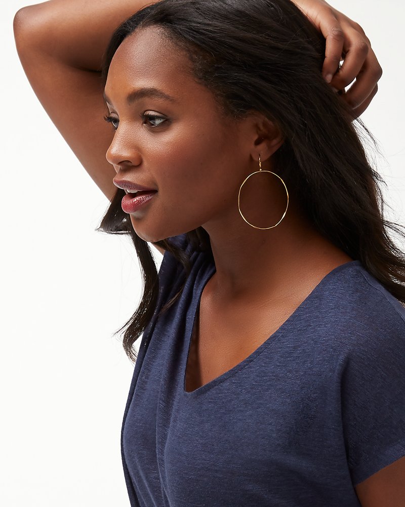 Wide Gold Hoop Earrings