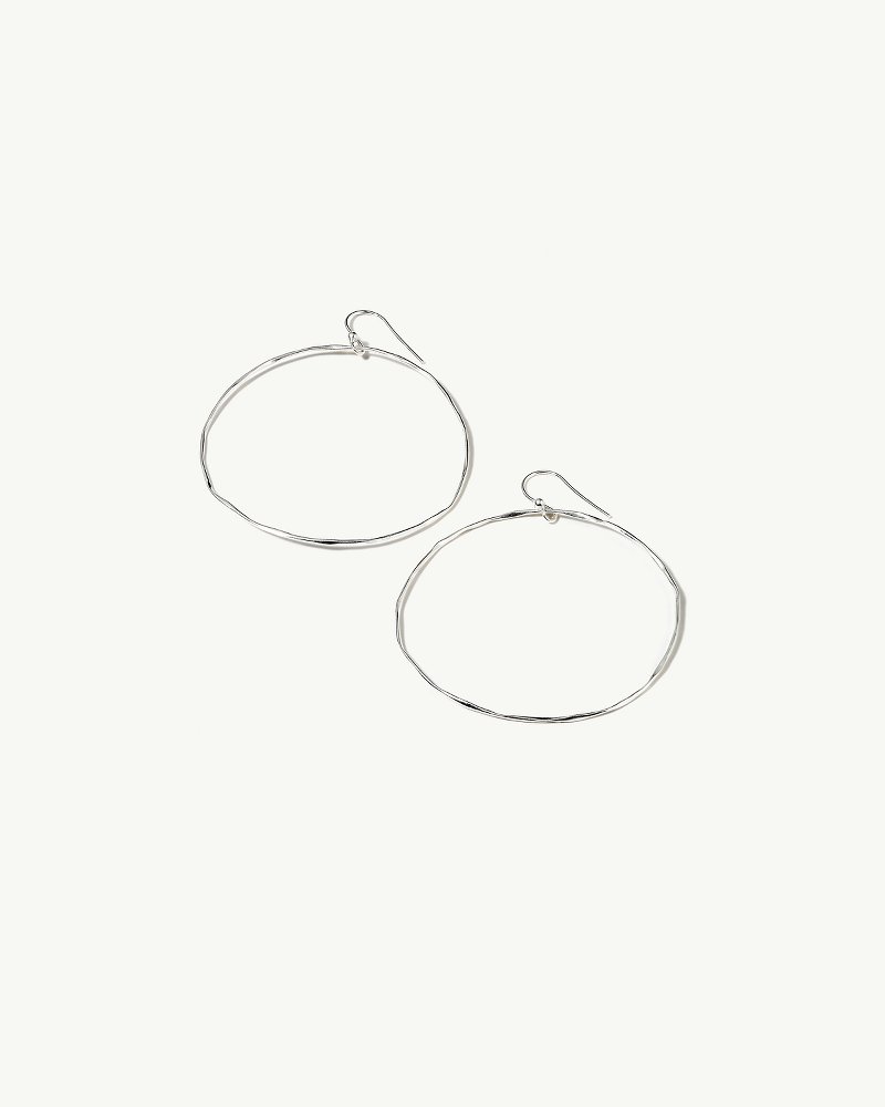 Wide Silver Hoop Earrings