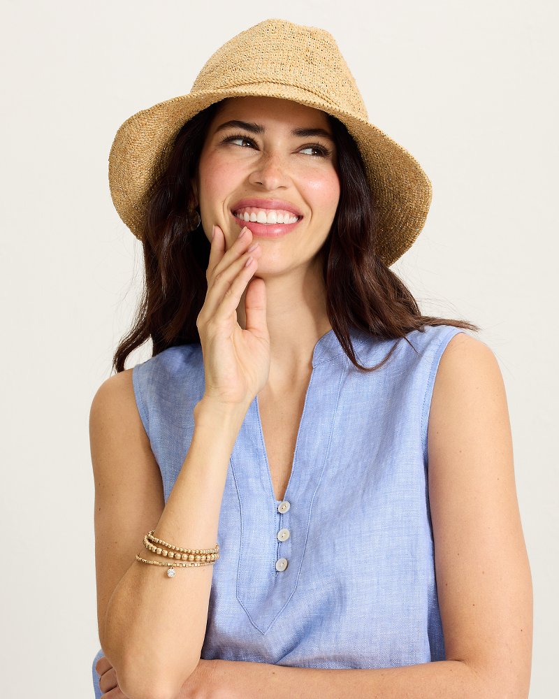 Dylan Crochet Raffia Packable Hat