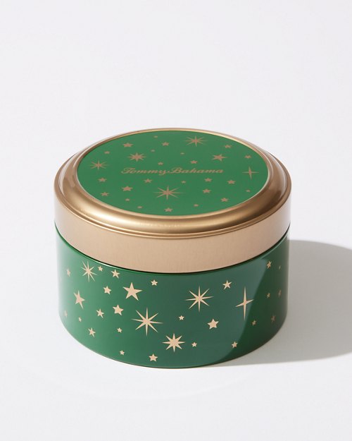 Evergreen Starburst Tin Candle