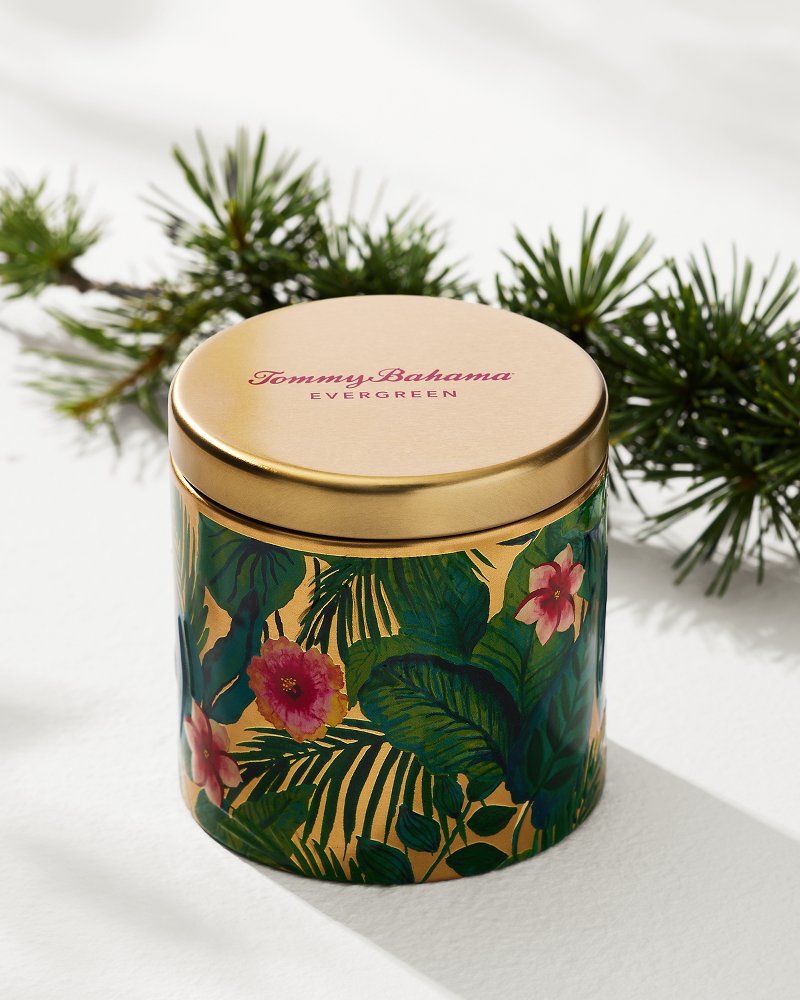 Evergreen 10.6-oz. Floral Embossed Candle Tin