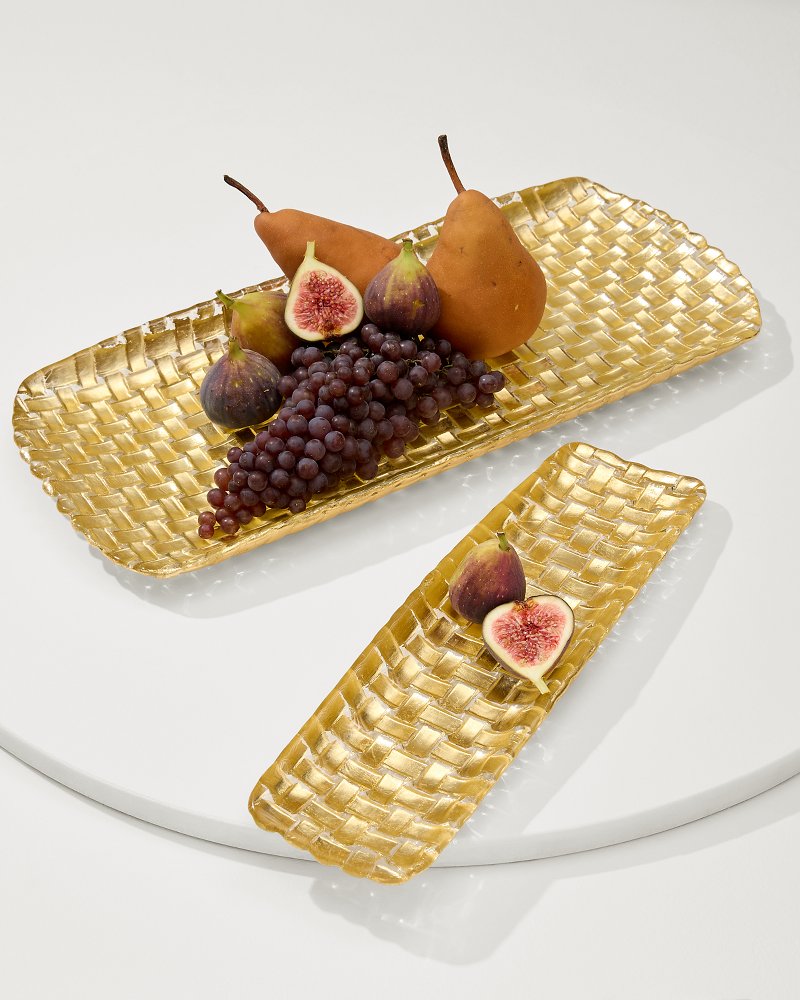 Braided Glass Serving Trays — Set of 2