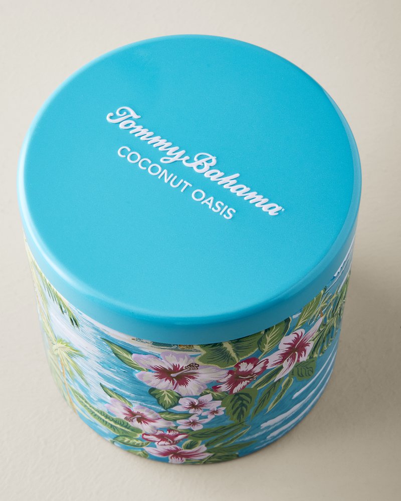 Coconut Oasis Embossed 10.6-oz. Candle Tin