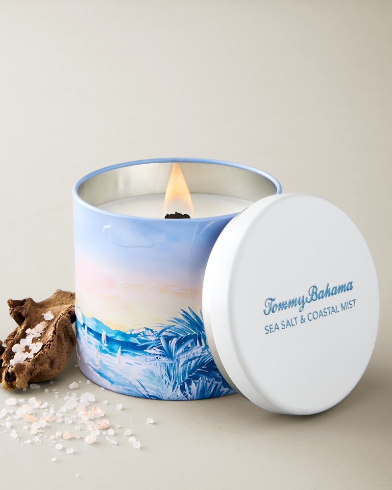 Sea Salt & Coastal Mist Embossed 10.6-oz.Candle Tin