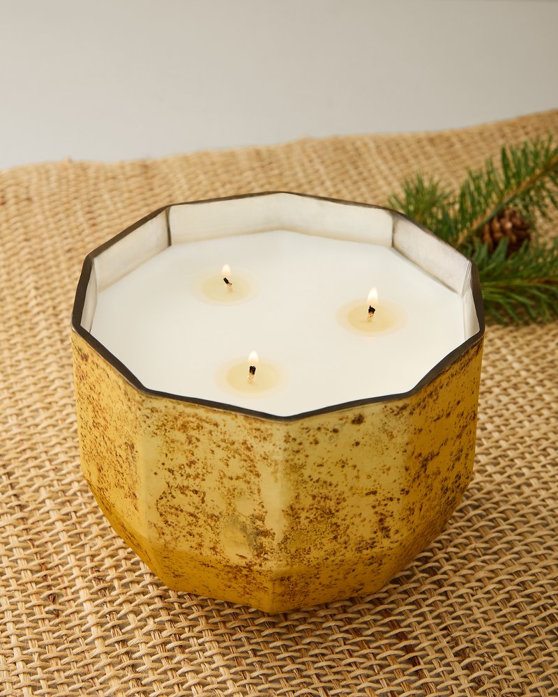 Evergreen Mercury Glass 3-Wick 28-oz. Candle
