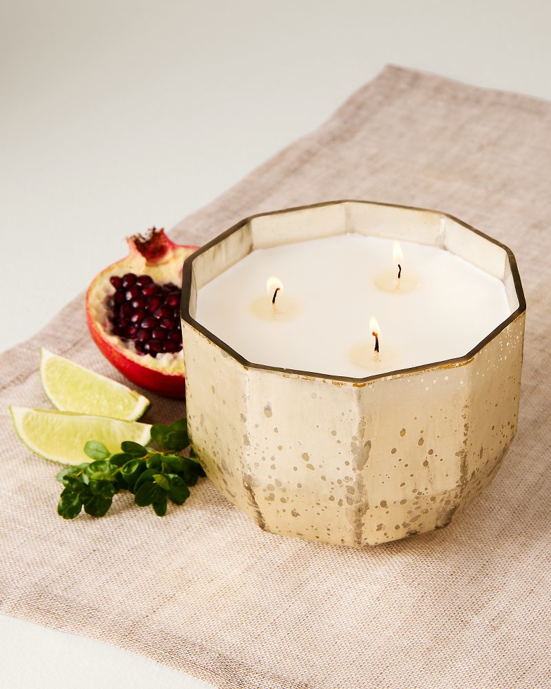 Pomegranate Lime Mercury Glass 3-Wick 28-oz. Candle
