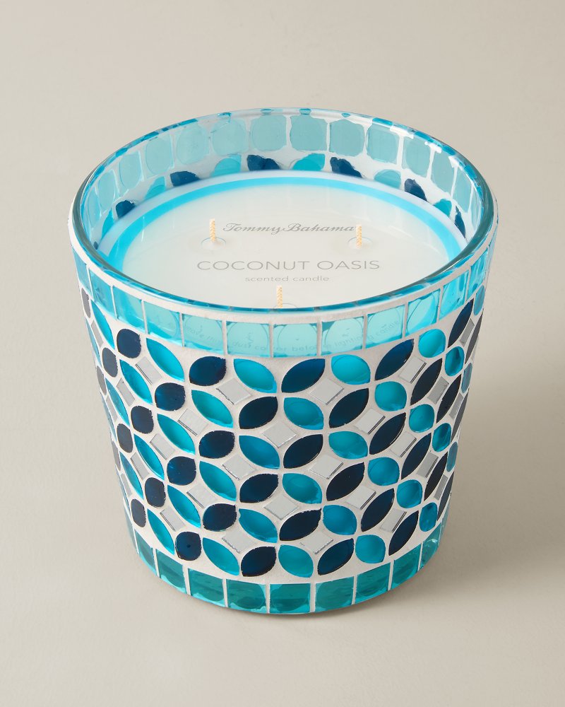 Coconut Oasis Mosaic 26.5-oz. 3-Wick Candle thumbnail 3