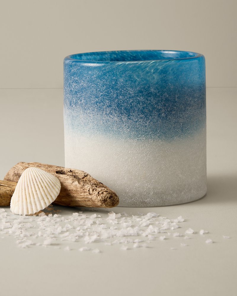 Sea Salt & Coastal Mist Frosted Glass 8.8-oz. Candle
