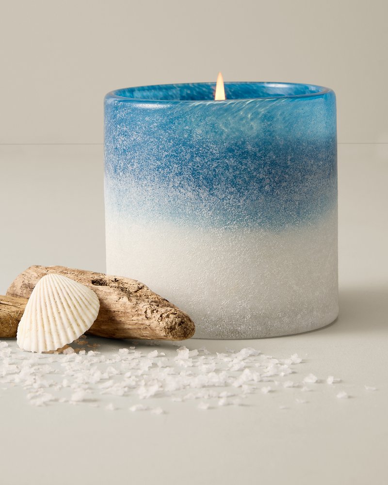 Sea Salt & Coastal Mist Frosted Glass 8.8-oz. Candle