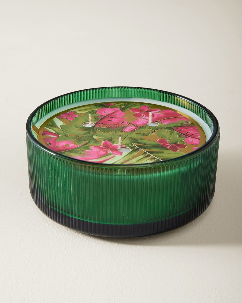 Evergreen Ribbed Green 3-Wick 12.4-oz. Candle