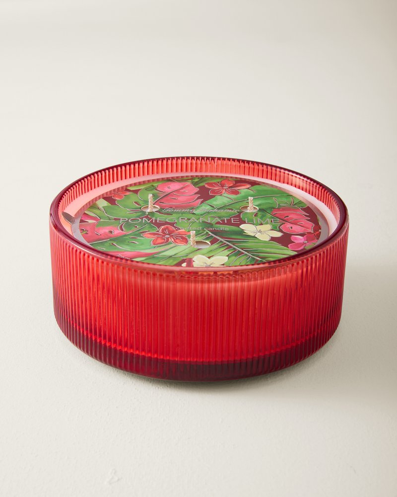 Pomegranate Lime 3-Wick 12.4-oz. Ribbed Candle