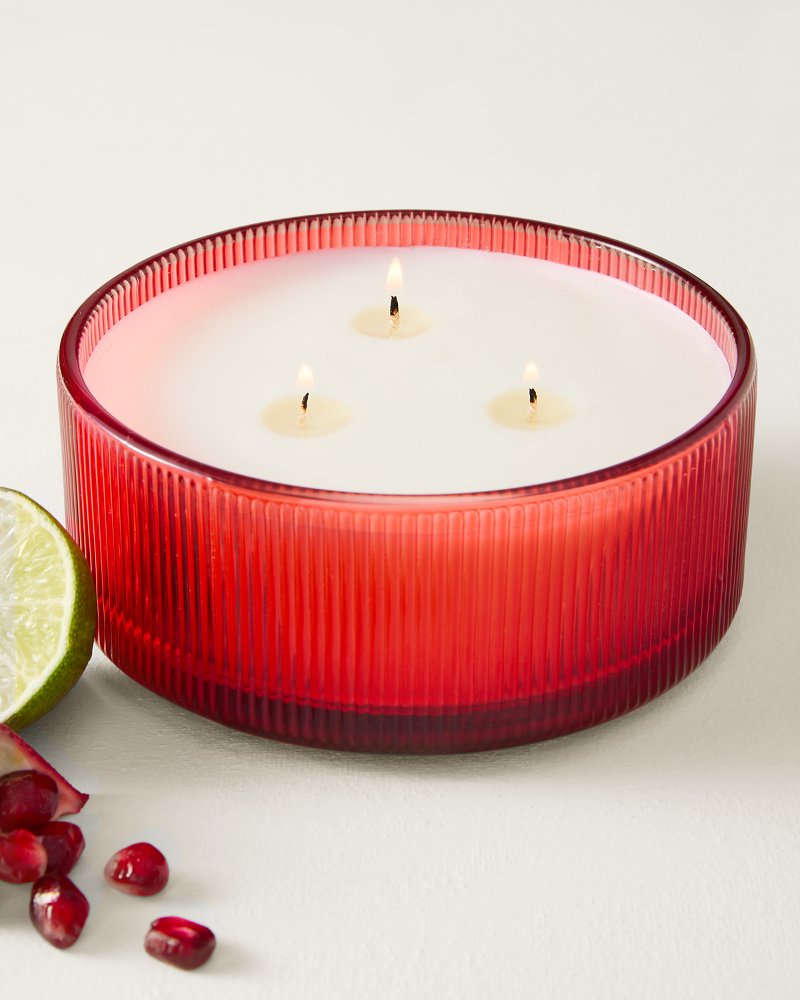 Pomegranate Lime 3-Wick 12.4-oz. Ribbed Candle