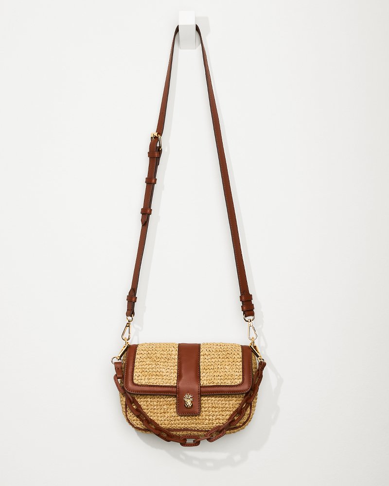 Raffia & Leather Chain Crossbody