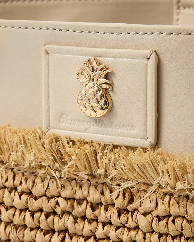 Tommy Bahama Charlotte Medium Fringe Raffia Tote