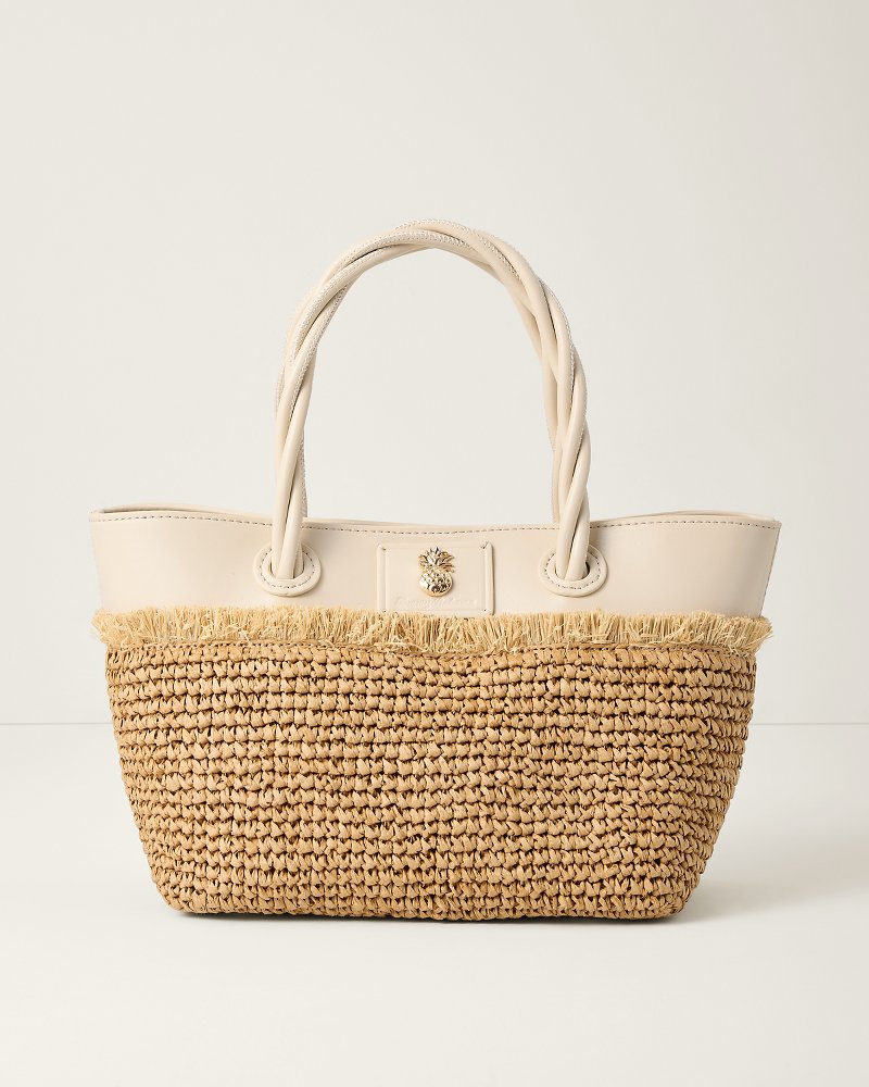 Tommy Bahama Charlotte Medium Fringe Raffia Tote