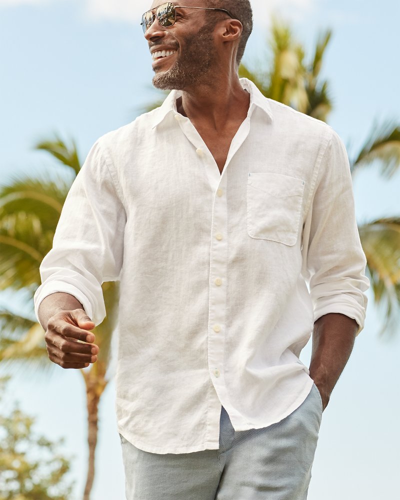 Sea Glass Breezer Linen Long Sleeve Shirt by Tommy Bahama