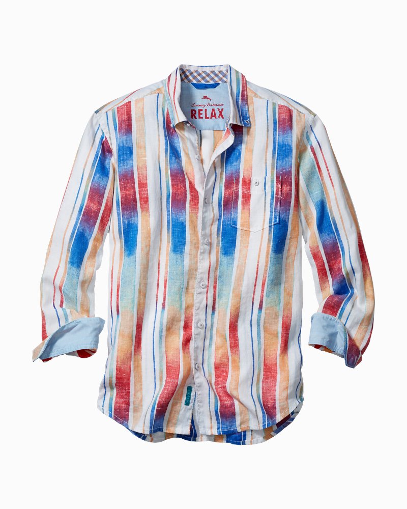 Sunset Striped Breezer Linen Shirt