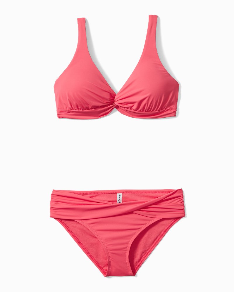 Tommy Hilfiger BLUE Essential Stripe Fold-Over Bikini Swim Bottom, US Medium  