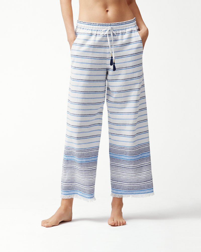 Linen Cotton Cropped Beach Pants