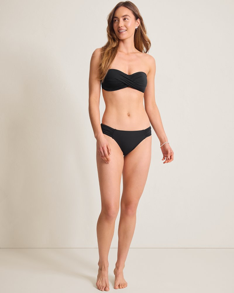 Tommy Embroidered Bandeau Bikini Top - Sea Fairy Black