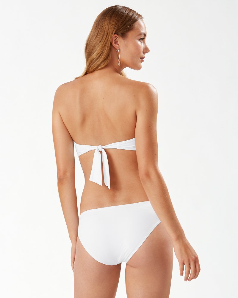 Pearl Twist-Front Bandeau Bikini Top