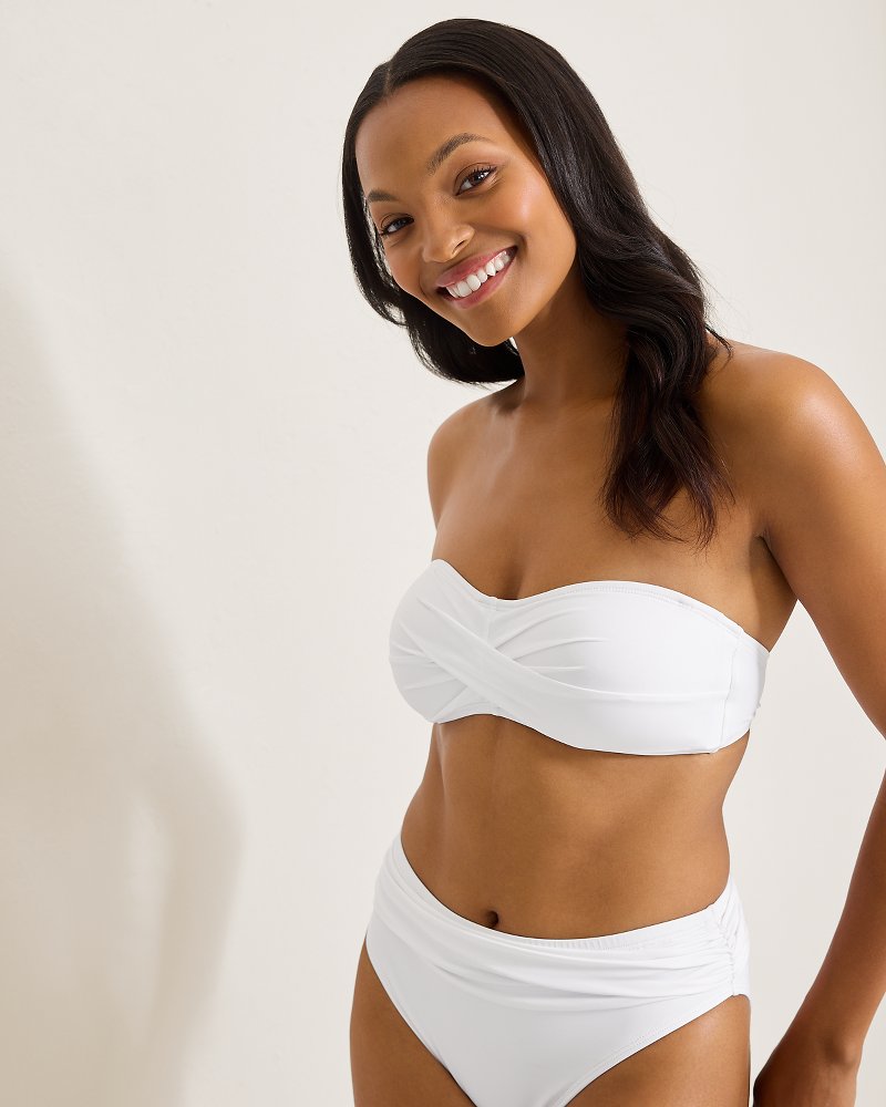 Thumbnail for Pearl Twist-Front Bandeau Bikini Top