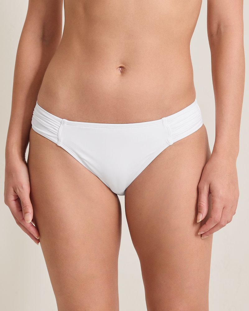 Pearl Shirred Hipster Bikini Bottoms