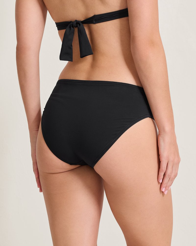 Pearl High-Waist Side-Shirred Bikini Bottoms