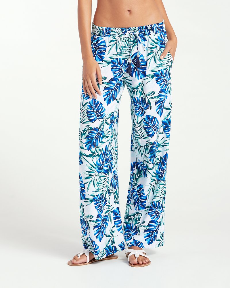 Fronds Floating Wide-Leg Beach Pants