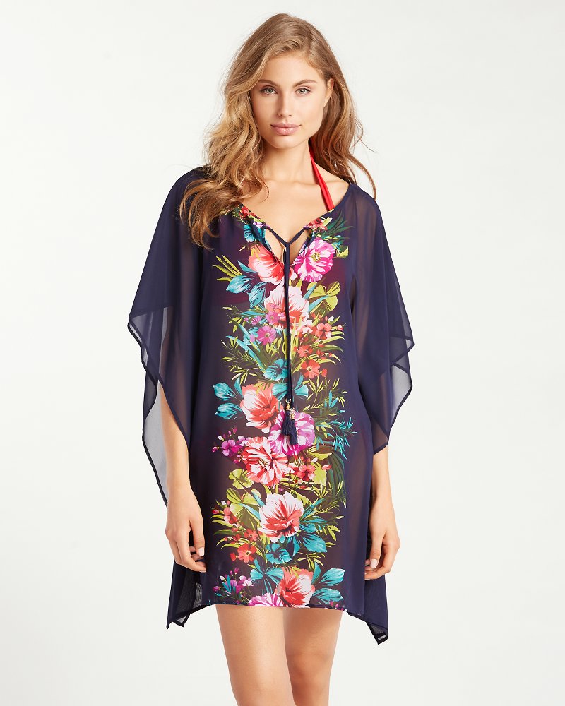 Watercolor Floral Tunic with Tassels