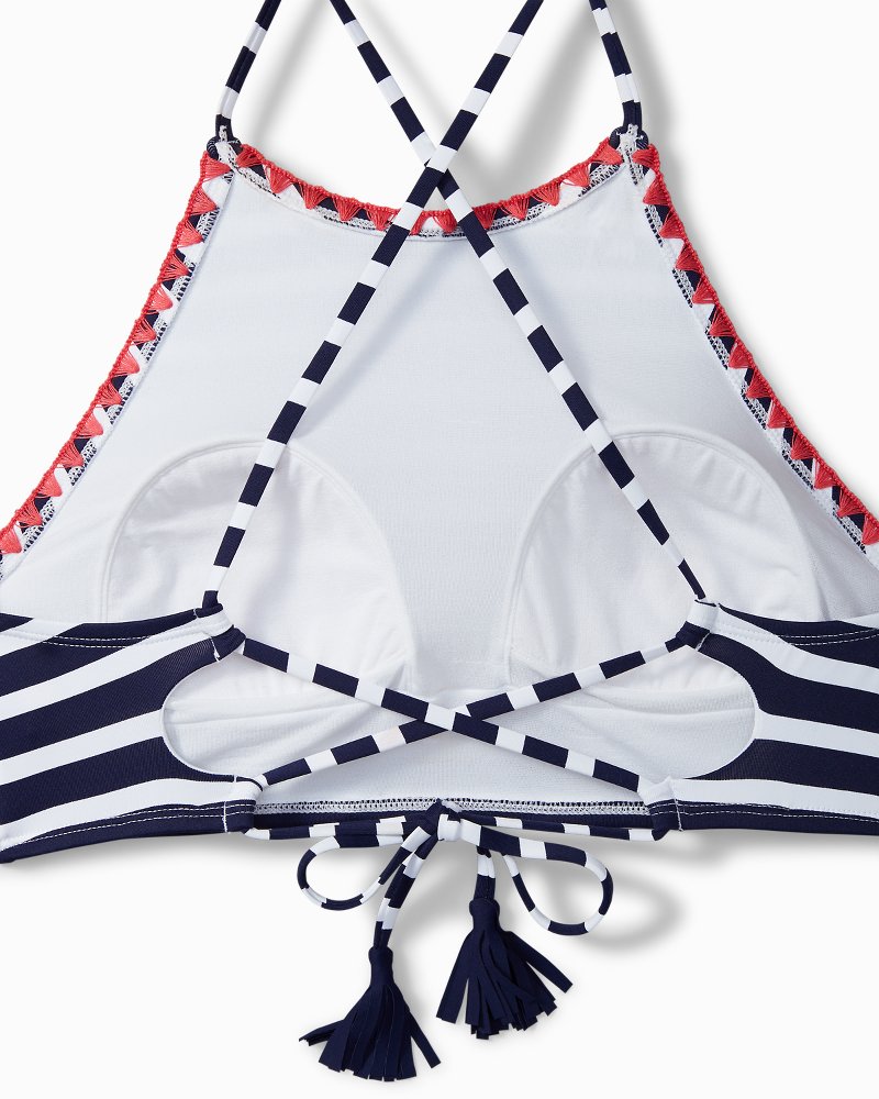 Breton Stripe High-Neck Bikini Top