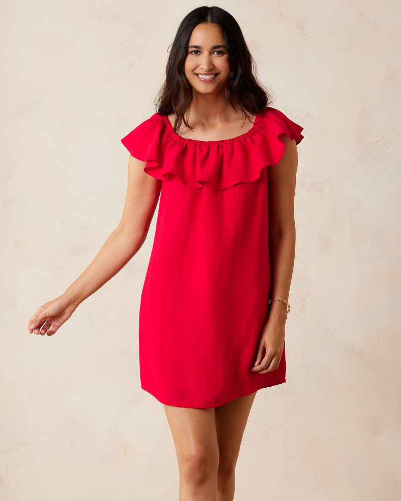 Cold shoulder hot sale linen dress